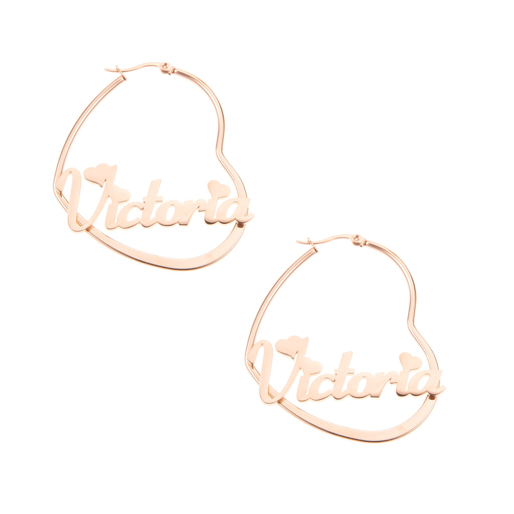 Personalised Heart Hoop Earrings