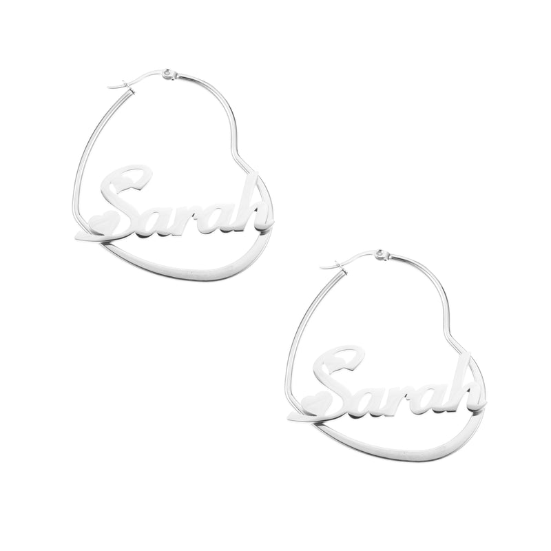 Personalised Heart Hoop Earrings