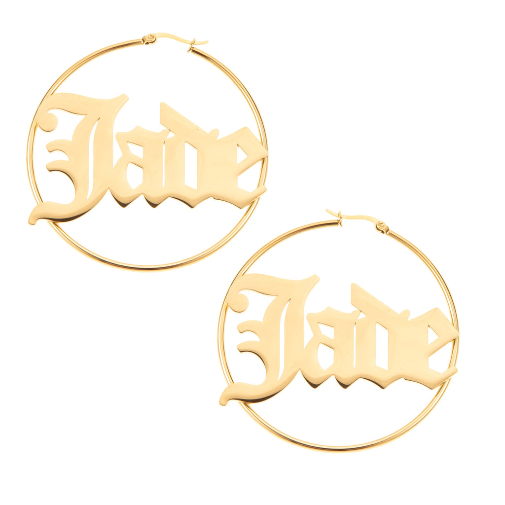 Personalised Gothic Hoop Earrings