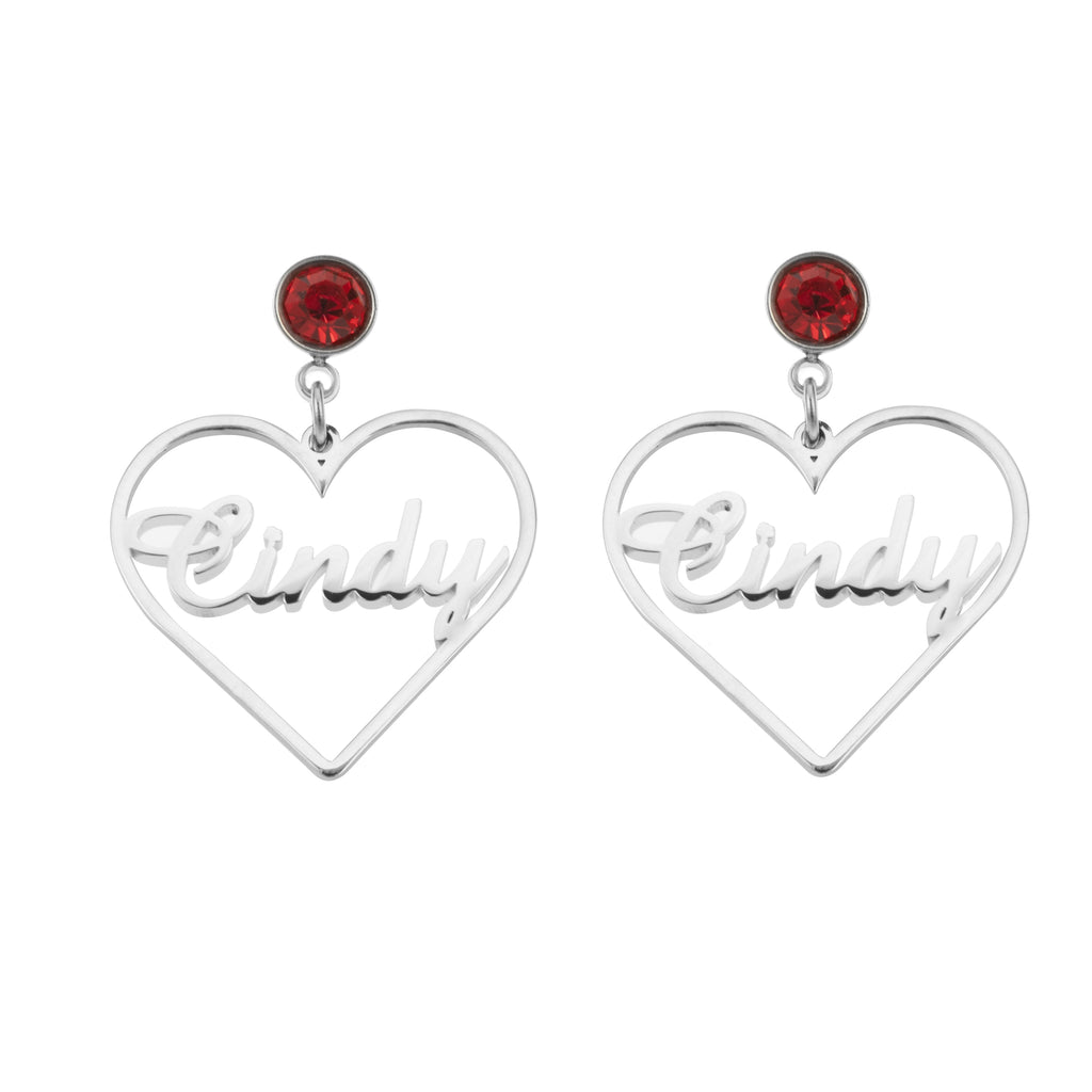 Custom Heart Drop Earrings