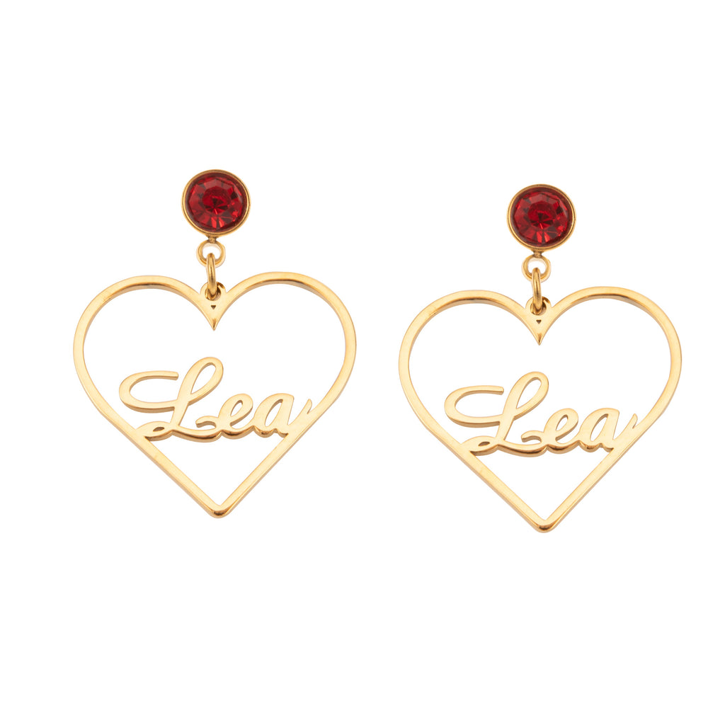 Custom Heart Drop Earrings