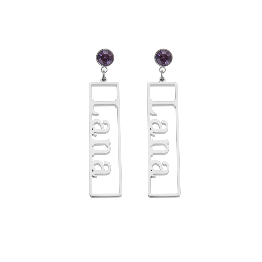 Custom Text Drop Earrings