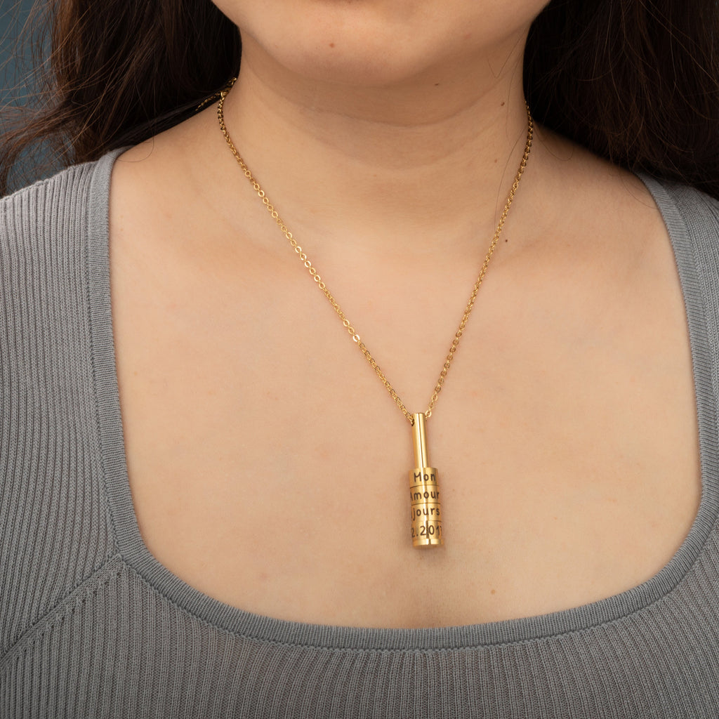 Round Bar with Charms Necklace