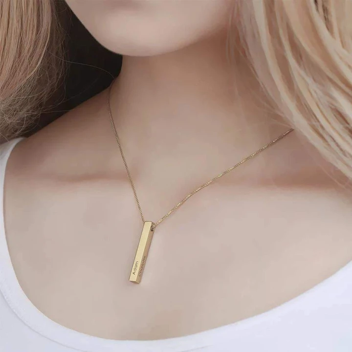 Personalised 3D Bar Necklace