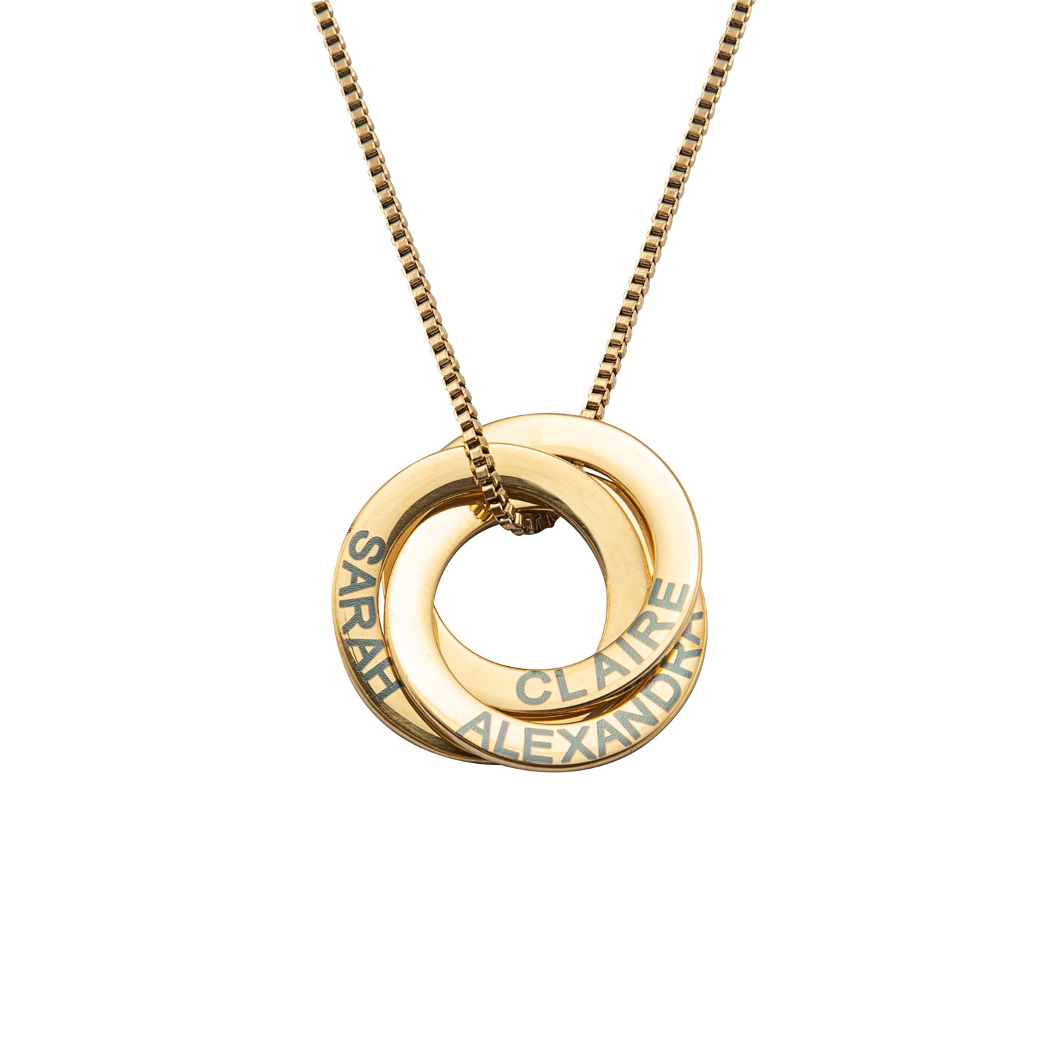 Personalised Russian Rings Necklace