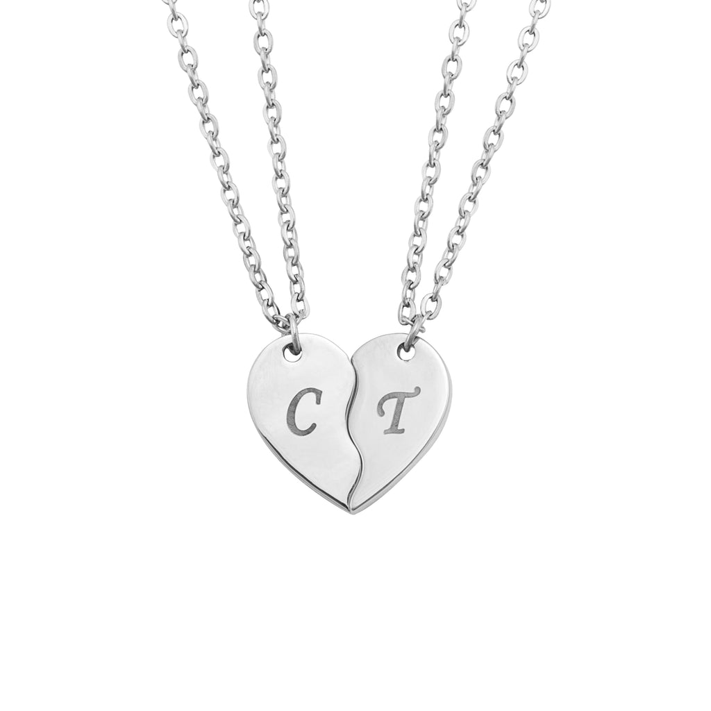 Personalised Split Heart Necklace