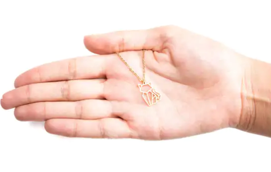 Origami Cat Necklace