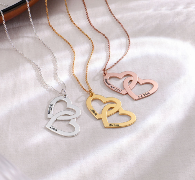 Dual Heart Personalised Necklace